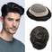 FACE MIRACLE Toupee for Men Durable Fine Mono Mens Toupee Hair Piece for Man Human Hair Replacement System Monofilament NPU around Male Wig Units 6*9 1B# Natural black-120% Med-Light to Medium Density