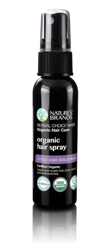 Hair Spray Organic by Herbal Choice Mari (2 Fl Oz Bottle) - No Toxic Synthetic Chemicals