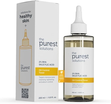 The Purest Solutions Oil Control Toner (2% BHA Salicylic Acid) - Oily, Pore Balancing Toner for Acne &amp; Scarred Skin - Blackhead Targeted Formula - Vegan   Cruelty Free   Eco Friendly (6.76 fl. oz)