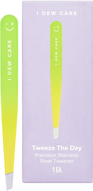I DEW CARE Facial Tool - Tweeze The Day   Tweezers for Women, Precision Stainless Steel, Professional Facial Hair Beauty Tool, Splinter, Strong Eyebrow Hair Remover, Ingrown Hair, 1 Count