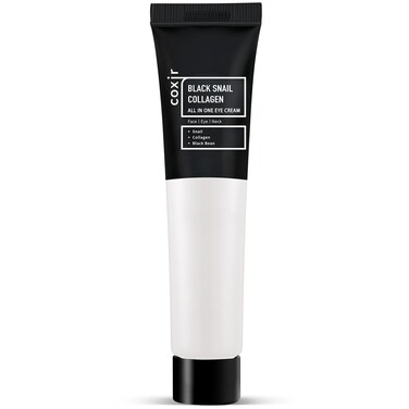 coxir BLACK SNAIL COLLAGEN ALL IN ONE EYE CREAM for eye, neck and face   Black-3-Complex: Black Rice, Collagen  Paraben Free, Cruelty Free, Good for Christmas Stocking Stuffers [30ml/1.01 fl.oz]