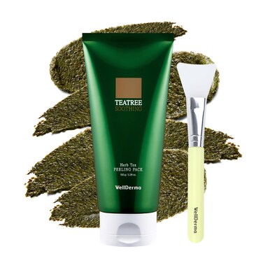 WELLDERMA Tea Tree Herb Tox Peeling Mask 5.07oz./Pore Tightening, Purifying and exfoliating.Nourshing, Hydrating,Sebum Contril,Radint&amp; Dead Skin Removal,Soothing &amp; All Skin Types/korea Mask.