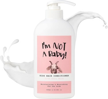I&rsquo;m NOT A Baby! Kids Hair Conditioner, Dermatologist Tested, Allergen-Free, Zero Silicon, Goat Milk and Shea Butter, PETA, Cruelty-Free, Gentle for Kids, Kids Hair Conditioner, 16.9 Fl Oz