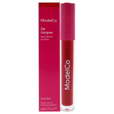 MODELCO Lip Lacquer - High-Pigment, Long-Wear Color - Non-Sticky, Comfortable Finish - Instantly Plumps Lips - Provides All-Day Moisture - Lips Feel Soft, Supple, And Kissable - Iconic Red - 0.17 Oz