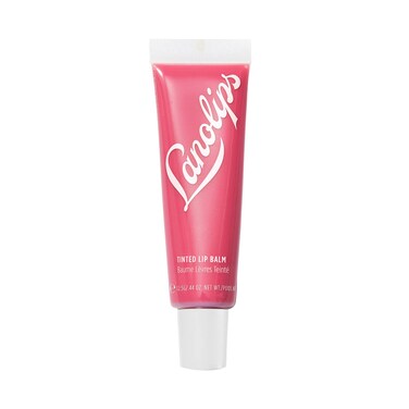 Lanolips Tinted Lip Balm - Enriched with Lanolin Oil for Shine &amp; Hydration - Hydrating Tinted Lip Gloss Tube - Rhubarb (12.5g / 0.44oz)