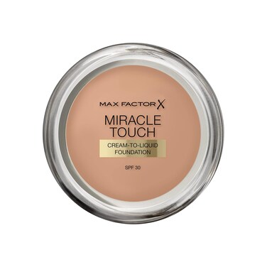 MAX FACTOR - Miracle Touch Foundation - Lightweight Cream To Liquid Formula - SPF 30 &amp; Hyaluronic Acid - 80 Bronze