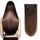 Clip in Hair Extensions Real Human Hair 20 Inch Darkest Brown #2 Color Double Weft 100% Remy Human Hair Thick Long Soft Silky Straight 4pcs 10clips for Women 70grams