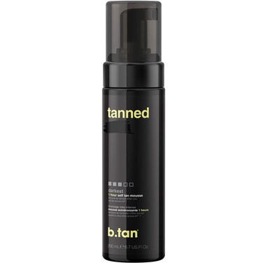 b.tan Dark Self Tanner Mousse   Get Tanned - Best, 1 Hour Express Sunless Tanning Foam, No Fake Tan Smell, Ultra Dark Bronzing Glow, Face &amp; Body, Vegan, Cruelty Free, 6.7 Fl Oz