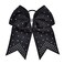 7 Inches Rhinestone Hair Bows Elastic Hair Tie Ribbon Large Cheer Bow Ponytail Holder Hair Band for Women Girls Kids Teens (Black)