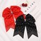7 Inches Rhinestone Hair Bows Elastic Hair Tie Ribbon Large Cheer Bow Ponytail Holder Hair Band for Women Girls Kids Teens (Red)