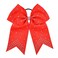 7 Inches Rhinestone Hair Bows Elastic Hair Tie Ribbon Large Cheer Bow Ponytail Holder Hair Band for Women Girls Kids Teens (Red)