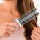 Retractable Round Bristle Blow Drying and Detangling Mini Styling Brush for Hair, White