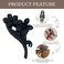 Black Flower Hair Clips, 1Pcs Large Matte Hair Claw Clips with Twin Flower Design Hawaiian Hair Accessories Strong Hold Jaw Clips Non Slip Shark Hair Clamp Clips Hairpins Hair Barrette for Women Girls
