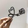 Flower Hair Claw Clips Metal Gunmetal Black Rose Hair Clips Large Heart Non-Slip Hair Jaw Clips for Women and Girls Trendy Hair Accessories Strong Hold Clamp Clips Hair Supplies for Thick/Thin Hair