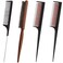 4 Pcs Hair Teasing Comb Set Women Rat Tail Weaving Highlighting Comb Triple Hair Brush Styling Backcombing Parting Slicking Salon Curly Long Thick Wet Hair