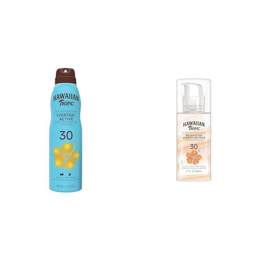 Hawaiian Tropic Everyday Active Clear Spray Sunscreen SPF 30, 6oz &amp; Weightless Hydration Face Sunscreen SPF 30, 1.7oz Bundle