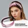 VOCOSTE Pink Knotted Velvet Headband, Wide Padded Non-slip Hairband with Soft Headwear for Women's Fashion Hair Accessories