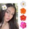 4Pcs Hawaiian Flower Hair Clips,3.5-inch Plumeria Hibiscus Hair Clip,Flower Clips for Women Bridal Wedding, Flower Hair Accessories Clip for Girls Vacation Beach Party