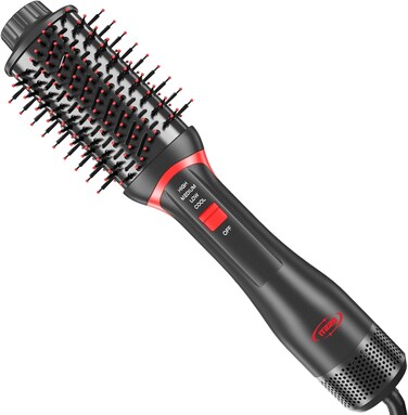4-in-1 Hair Dryer Brush &amp; Volumizer, Ionic Ceramic Hot Air Brush for Smoothing, Straightening, and Styling &ndash; Multi-Temperature Settings, Suitable for All Hair Types