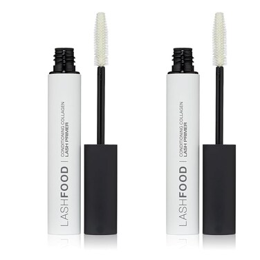 LashFood Conditioning Collagen Fiber Primer Set of 2   Lash Extender &amp; Thickening Serum Volume Boosting with Collagen, Nano-peptide Complex, Panthenol Lash Mascara Feathery Long Full Eyelashes