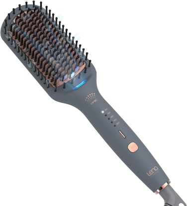 Hair Straightening Brush by LENA - Electric Heated Flat Iron Comb with Ionic Care for Smooth, Frizz-Free Styling