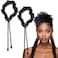2Pcs Afro Puff Ponytail Ties Adjustable Hair Ties Satin Hair Scrunchies Long Hairband Afro Hair Accessories for Thick Hair Dreadlock Natural Hair Ties Curly Hair Bun