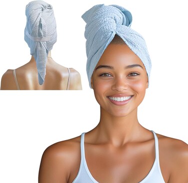 Clean Scalp Hair Towel, Woven with Copper, Towel Stays Fresh Longer, Light &amp; Absorbent Microfiber, Large, 1pc, Less Frizz, Quick Dry Lilydew Hair Wrap