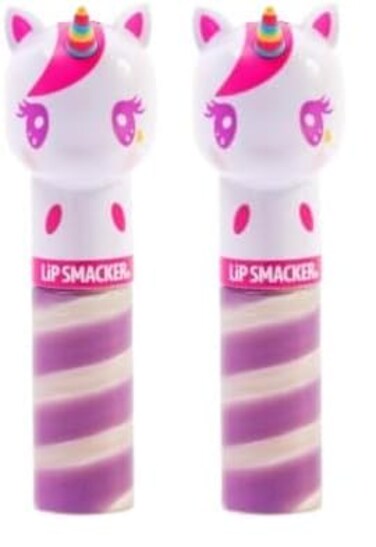 Lip Smacker Lippy Pals Swirls Unicorn, Flavored Moisturizing &amp; Smoothing Soft Shine Lip Balm, Hydrating &amp; Protecting Fun Tasty Glossy Finish, Cruelty-Free &amp; Vegan - Unicorn Frosting (Pack of 2)