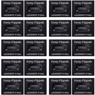 Kippah Hair Clip Set: 10 Pair Durable Metal Head Fasteners with Matching Comb for Jewish Kippot, Kipa, Yamaka, Yarmulke Hats