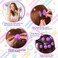 JANYUN 40 Pcs Purple Magic Hair Rollers Include 20pcs Large Sleeping Silicone Curlers 20pcs Heatless Small Hair Curlers (Purple)