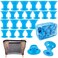 JANYUN 40 Pcs Magic Hair Rollers Include 20 pcs Large Silicone Curlers and 20pcs Small Silicone Curlers (sea blue)