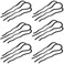 6 Pieces Metal Hair Forks and 4 Prong U-Shape Sticks - Side Combs, Teeth Pins for Updo Buns and Women's Hair Styling Accessories (Black)