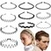 10 Pieces Black Headband for Men and Women Adjustable Unisex Metal Wavy Hair Band Non-slip Metal Plastic Hair Hoop for Long Curly Hair Home, Outdoor, Sports and Yoga Accessories(Style A)