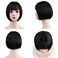 REECHO 11" Short Bob Wig with bangs Synthetic Hair for White Black Women Color: Black