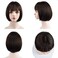 REECHO 11" Short Bob Wig with bangs Synthetic Hair for White Black Women Color: Dark Brown