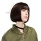 REECHO 11" Short Bob Wig with bangs Synthetic Hair for White Black Women Color: Dark Brown