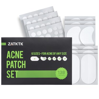 Pimple Patches (6 Sizes 138 Patches), Acne Patches for Large Zit Breakouts, Hydrocolloid Bandages for Face, Chin, Nose, Forehead, Body, Back, Neck &amp; Chest, Oval Hydrocolloid Acne Patches
