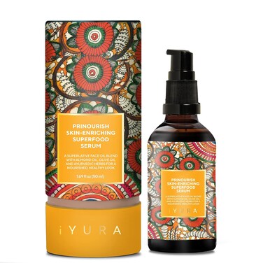 The Ayurveda Experience iYURA Prinourish Skin-Enriching Superfood Serum &ndash; Vegan Facial Moisturizer for a Dewy Glow &amp; Long Lasting Moisturization &ndash; 100% Natural Face Oil for Dry Skin, 1.7 fl oz