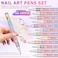 12 Colors Nail Art Pens Set Nail Polish Pens for Nail Art Design Acrylic Paint Nail Art Markers Drawing Painting Nail Art Graffiti Pen Quick Drying Waterproof 0.7mm