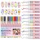 12 Colors Nail Art Pens Set Nail Polish Pens for Nail Art Design Acrylic Paint Nail Art Markers Drawing Painting Nail Art Graffiti Pen Quick Drying Waterproof 0.7mm