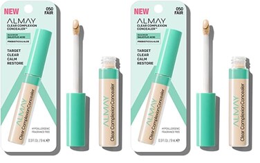 Almay Clear Complexion Acne &amp; Blemish Spot Treatment Concealer Makeup with Salicylic Acid- Lightweight, Full Coverage, Hypoallergenic, Fragrance-Free, for Sensitive Skin, 050 Fair, 0.3 fl oz.