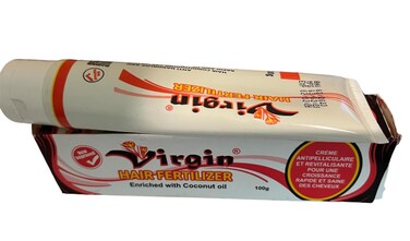NEW Improved!!! Virgin Hair Fertilizer for Rapid Hair Growth (Plastic Tube) - 100g Yellow