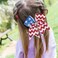 4th of July Patriotic Hair Ties, Elastic Ponytail Holders with American Flag Bows and Grosgrain Bands - Independence Day Hair Decorations and Accessories for Women and Kids (1PCS)
