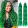 Ocean Wave Crochet Hair 24 Inch 2 Packs Deep Wave Curly Braiding Hair Extensions Synthetic Curly Crochet Hair For Black Women(24inch, 2pack, green)