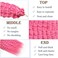 Ocean Wave Crochet Hair 24 Inch 2 Packs Deep Wave Curly Braiding Hair Extensions Synthetic Curly Crochet Hair For Black Women(24inch, 2pack, pink)