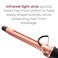 Skin Research Institute Infrarose Infrared Curling Iron, Reduced Damage &amp; Frizz, Tourmaline &amp; Ceramic Barrel Wand, Easy Grip, Adjustable Heat Settings
