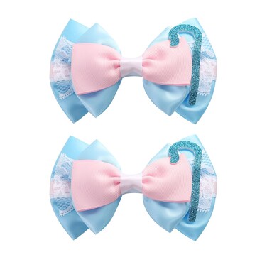 2PCS Toy Hair Bow Clips for Women Girls 4 Inch Cute Cartoon Birthday Party Dress Up Accessories for Bo Peep