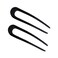 Parcelona French U Shaped Prong Black Large 4 3/4" Celluloid Made in France Set of 2 No Metal Chignon Hair Pin Sticks for Girls and Women