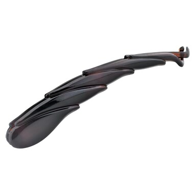 Parcelona French Curled Tortoise Shell Brown Large 6" Celluloid Acetate Ponytail Interlocking No Slip Grip Fishtail Banana Hair Clip for Women and Girls, Made in France