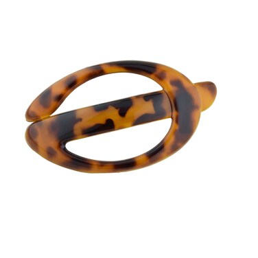 Parcelona French Buckle Cut Out Savana Large 4&rdquo; Celluloid Made in France Automatic Hair Clip Barrette for Women and Girls (Savana)